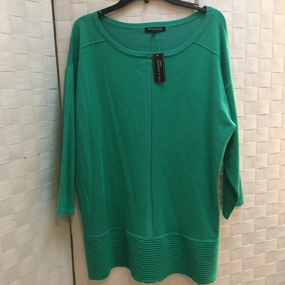 Nwt Tint & Shadow green tunic sweater 1X - Picture 2 of 10